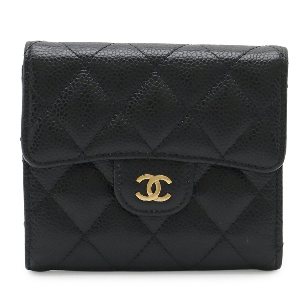 CHANEL Black Caviar Leather Logo Wallet - Picture 2 of 10